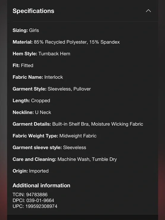 All In Motion™ Girls' Strappy Crop Tank Top -
Berry Pink XL - Picture 4 of 14